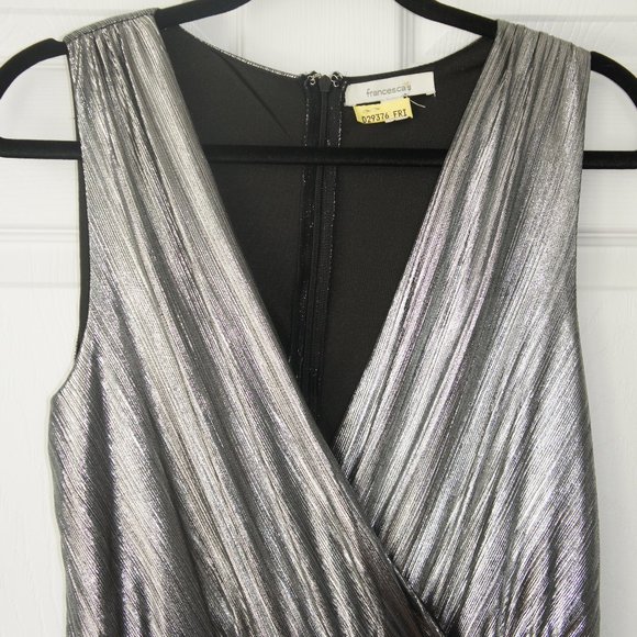 Francesca’s Collection Size Large Silver Jumpsuit - Picture 3 of 16